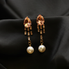 Pearl Shine Drop Hoops (Golden-White-Tiger)