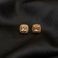 Fancy Sqaure Gemstuds  (Golden-White)