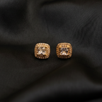 Fancy Sqaure Gemstuds  (Golden-White)