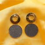 Double Disc Drop Studs  (Black-Golden)