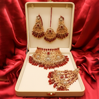 Bridal Jewellery Set (Golden-Red)