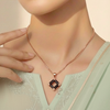 Crystal Square Pendant  (Golden-Black)