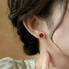 Flowral Crystal Studs  (Golden-Red)